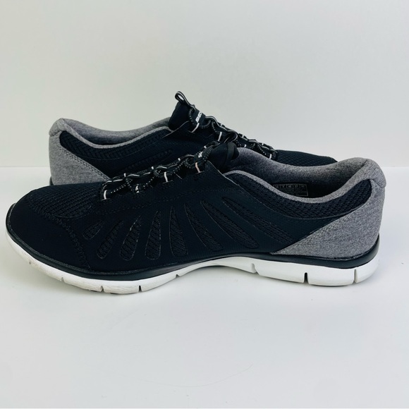 Skechers Gratis Black Walking Running Shoes Bungee Laces Slip On Women’s Size 10 - Picture 6 of 11